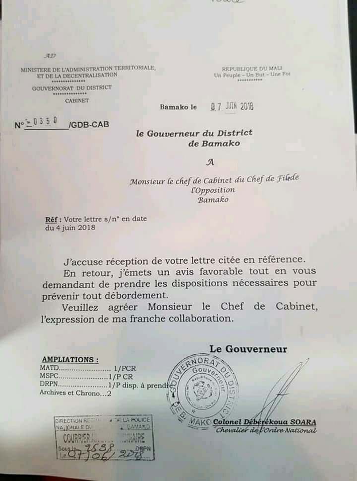 Le gouverneur autorise la marche pacifique de demain vendredi 08 juin 2018