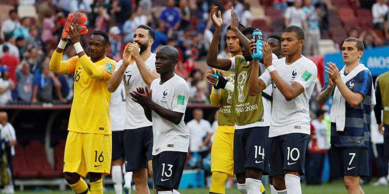 Les joueurs Kylian Mbappé, N’Golo Kanté