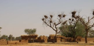 Un village peul situé dans le centre du Mali