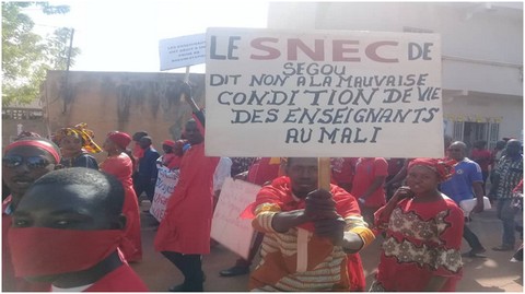 Marche de protestation des syndicats des enseignants :   Les enseignants de Ségou ont aussi battu le pavé !