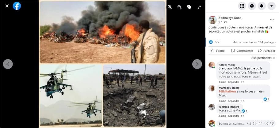 #BenbereVerif : Ces photos n’ont aucun lien avec les dernières opérations de l’armée malienne