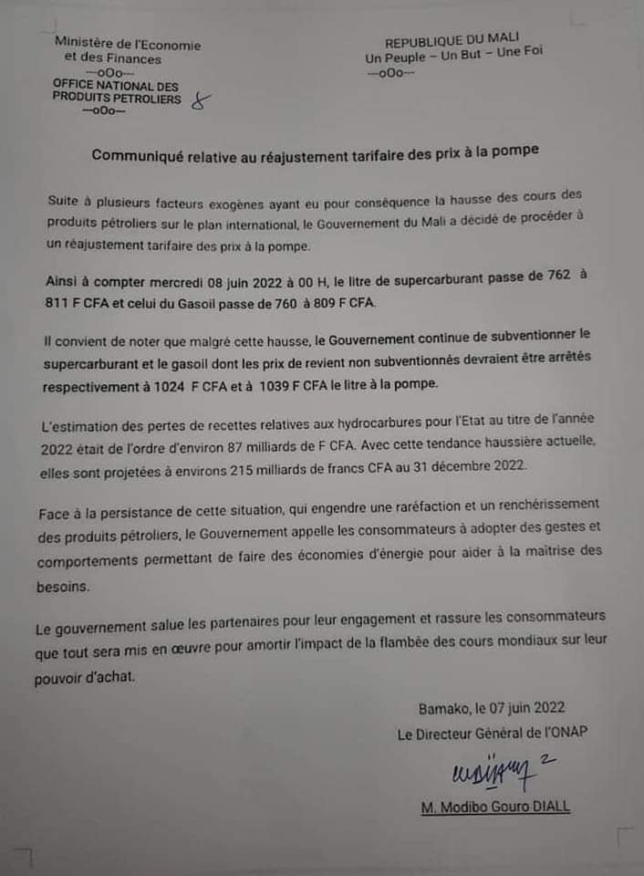 Office National des Produits Pétroliers (ONAP): Hausse des prix du carburant à partir de ce mercredi 8 juin 2022