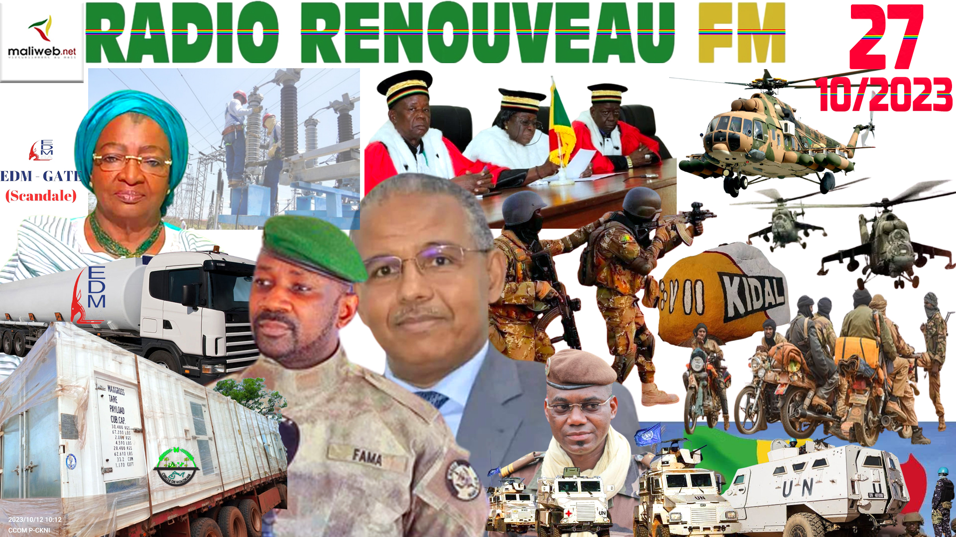 La Revue de Presse de la RADIO RENOUVEAU FM du 27 OCTOBRE 2023