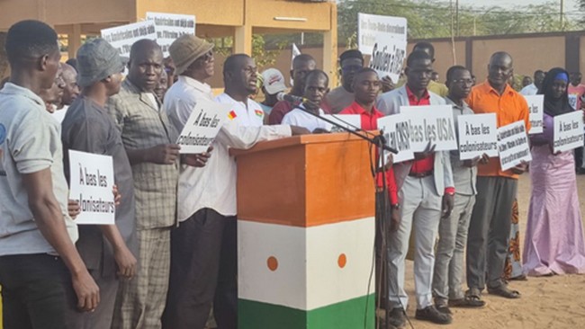 Une manifestation contre la présence militaire américaine au Niger