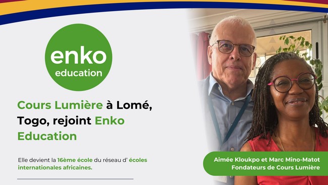 Enko Education s'implante dans un 10ème pays africain grâce à l'intégration de Cours Lumière au Togo