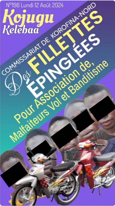 Commissariat de police de Korofina-nord:  Des fillettes épinglées pour association de malfaiteurs, vol et divers actes de banditisme...