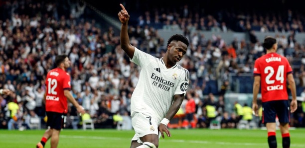Espagne: le Real Madrid bat Osasuna (4-0) avec un triplé de Vinicius