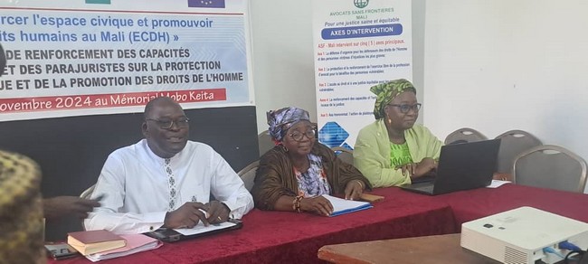 Avocat Sans Frontière-Mali : Des avocats et des parajuristes outillés sur la protection de l’espace civique et la promotion des droits de l’Homme