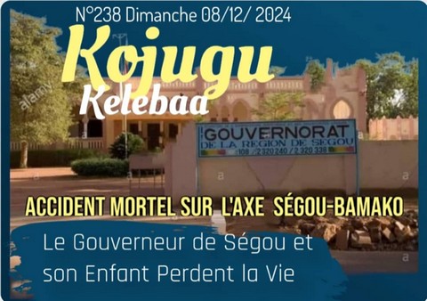 Accident mortel sur l'axe  Ségou-Bamako: Le Gouverneur de Ségou et son enfant perdent la vie